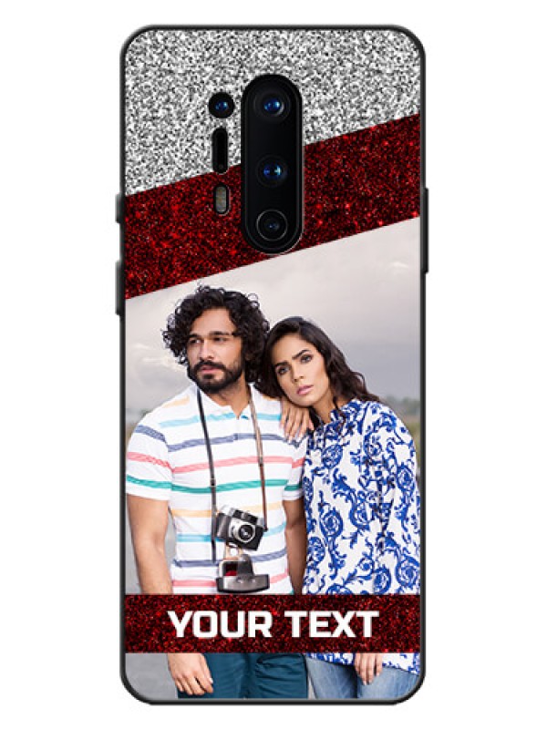 Custom OnePlus 8 Pro Custom Metal Phone Case - Image Holder With Glitter Strip Design