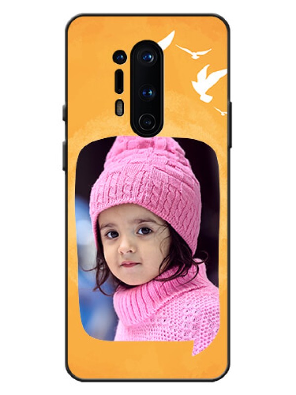 Custom OnePlus 8 Pro Custom Metal Phone Case - Water Color Design With Bird Icons