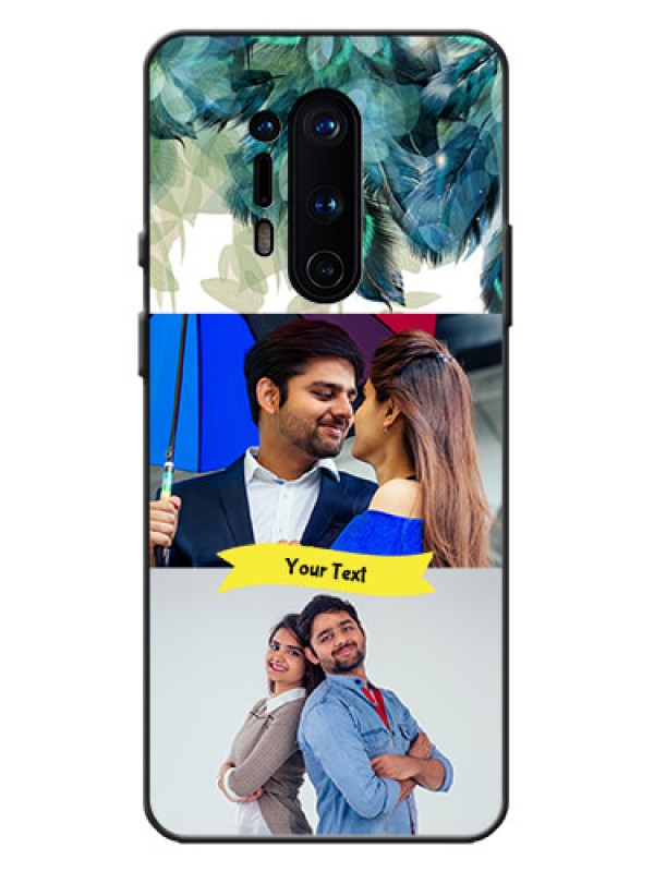 Custom OnePlus 8 Pro Custom Metal Phone Case - Image With Boho Peacock Feather Design