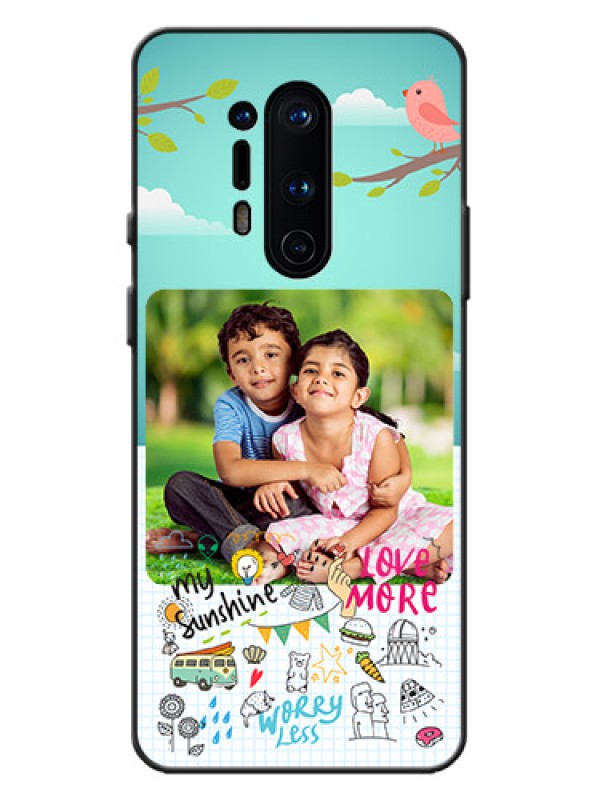 Custom OnePlus 8 Pro Custom Metal Phone Case - Doodle Love Design