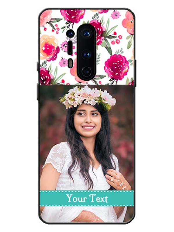 Custom OnePlus 8 Pro Custom Metal Phone Case - Water Colors Floral Design