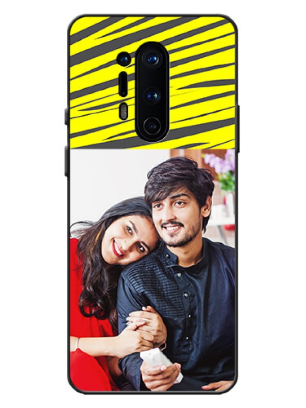 Custom OnePlus 8 Pro Custom Metal Phone Case - Yellow Abstract Design