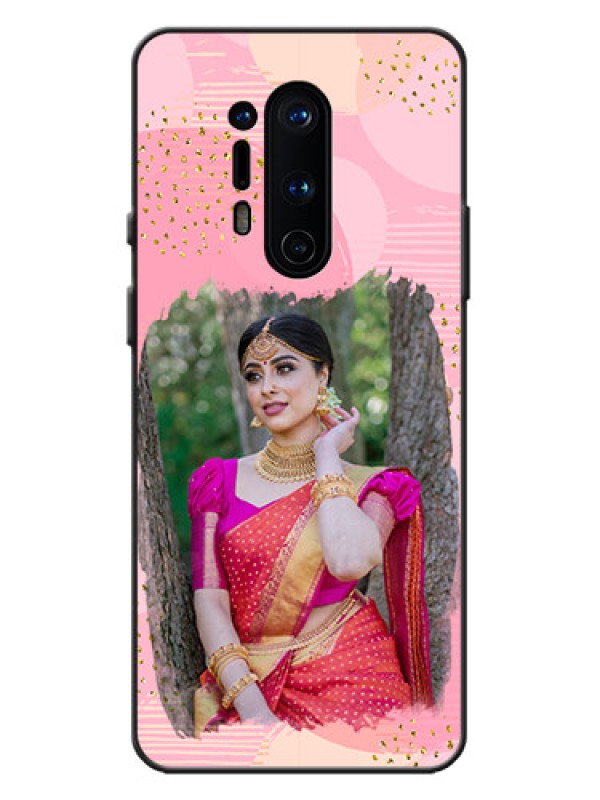 Custom OnePlus 8 Pro Custom Metal Phone Case - Gold Glitter Splash Design