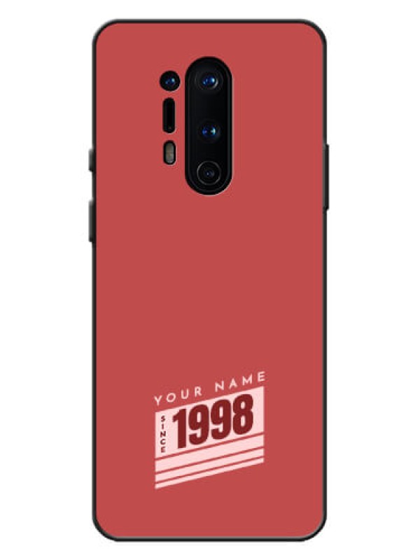 Custom OnePlus 8 Pro Custom Metal Phone Case - Red Custom Year Of Birth Design