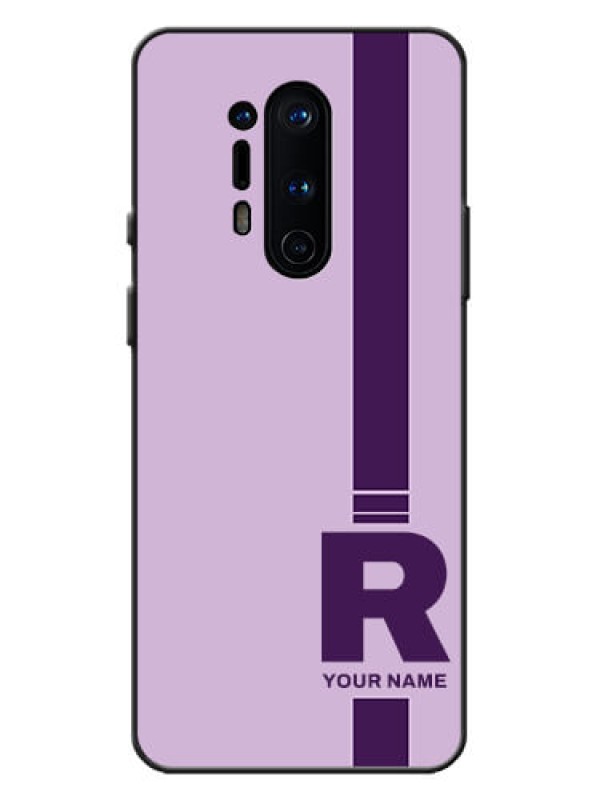 Custom OnePlus 8 Pro Custom Metal Phone Case - Simple Dual Tone Stripe With Name Design