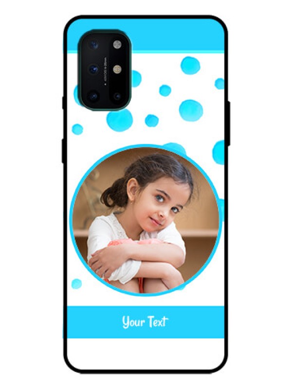 Custom OnePlus 8T Custom Metal Phone Case - Blue Bubbles Pattern Design