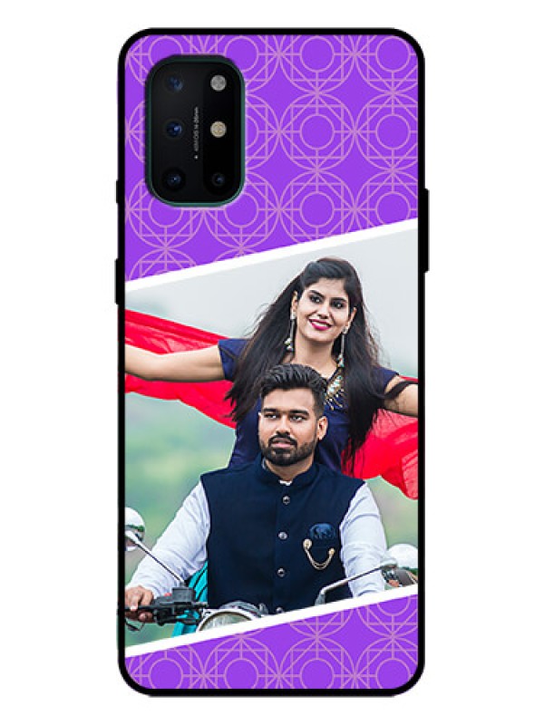 Custom OnePlus 8T Custom Metal Phone Case - Violet Color Pattern Design
