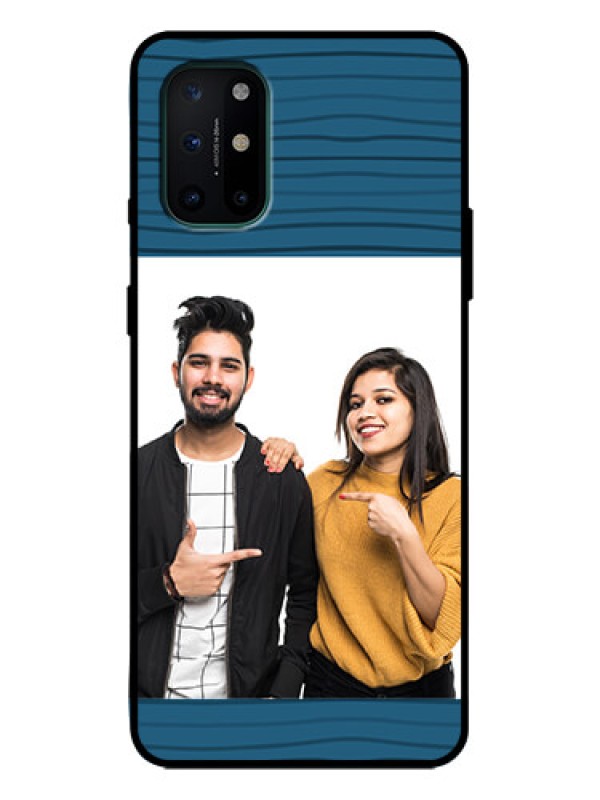 Custom OnePlus 8T Custom Metal Phone Case - Blue Pattern Cover Design