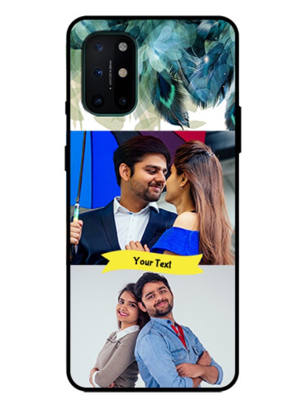 Custom OnePlus 8T Custom Metal Phone Case - Image With Boho Peacock Feather Design