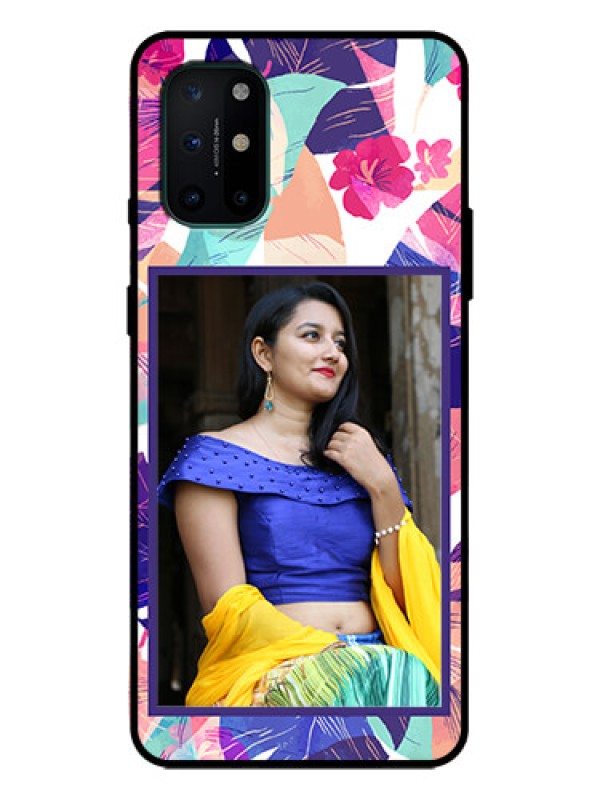 Custom OnePlus 8T Custom Metal Phone Case - Abstract Floral Design