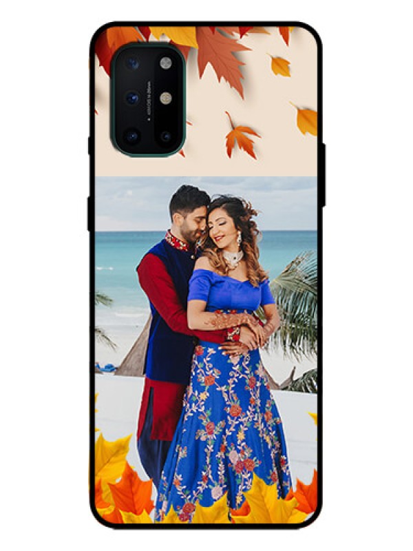 Custom OnePlus 8T Custom Metal Phone Case - Autumn Maple Leaves Design