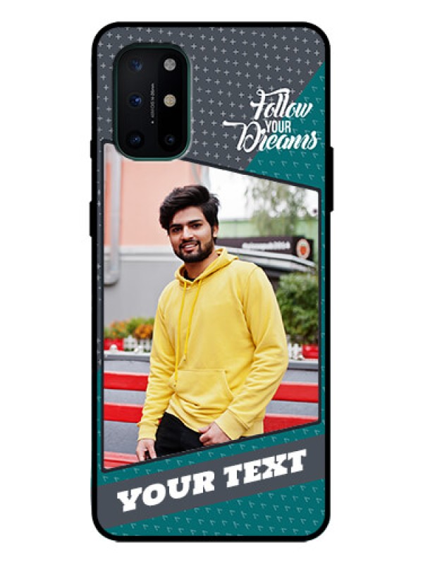 Custom OnePlus 8T Custom Metal Phone Case - Background Pattern Design With Quote