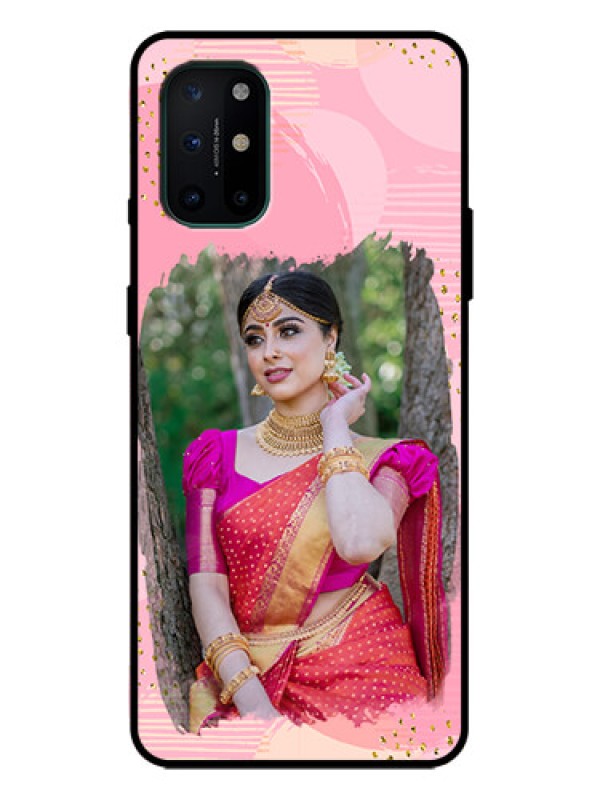 Custom OnePlus 8T Custom Metal Phone Case - Gold Glitter Splash Design