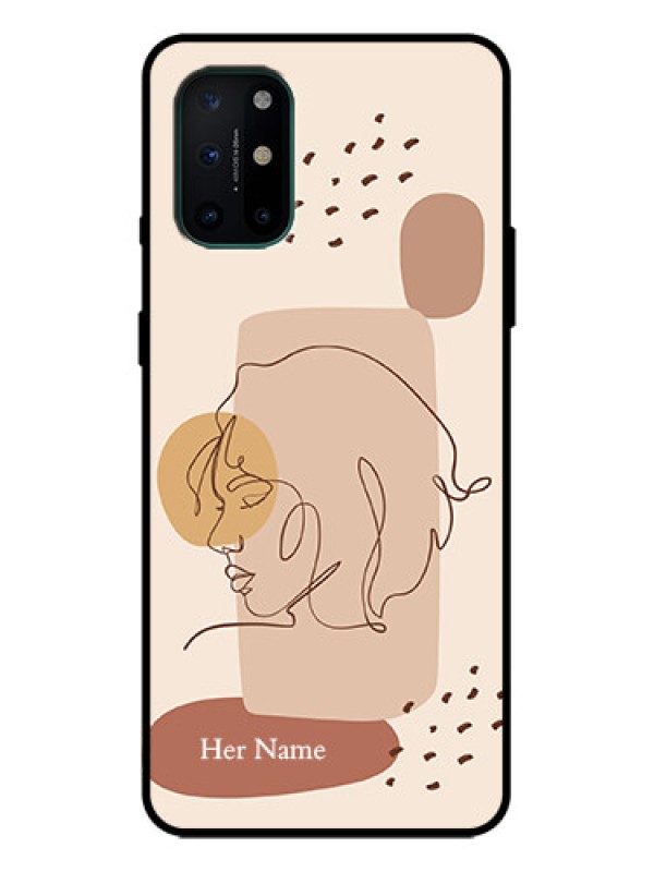 Custom OnePlus 8T Custom Metal Phone Case - Calm Woman Line Art Design