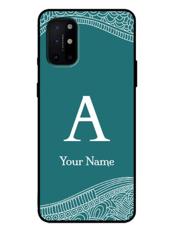 Custom OnePlus 8T Custom Metal Phone Case - Line Art Pattern With Custom Name Design