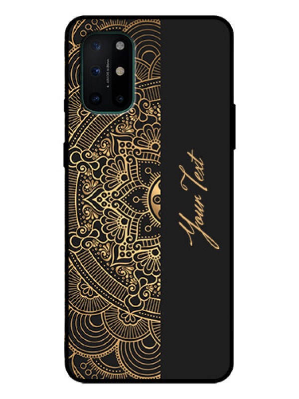 Custom OnePlus 8T Custom Metal Phone Case - Mandala Art With Custom Text Design