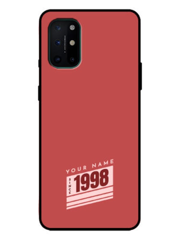 Custom OnePlus 8T Custom Metal Phone Case - Red Custom Year Of Birth Design
