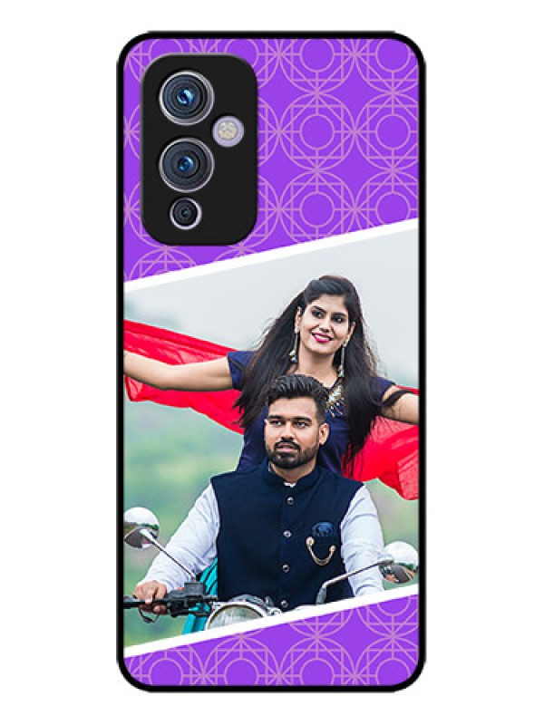 Custom OnePlus 9 5G Custom Metal Phone CaseViolet Color Pattern Design