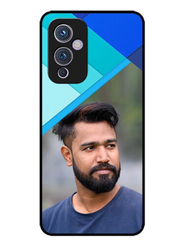 Custom OnePlus 9 5G Custom Metal Phone CaseBlue Pattern Design