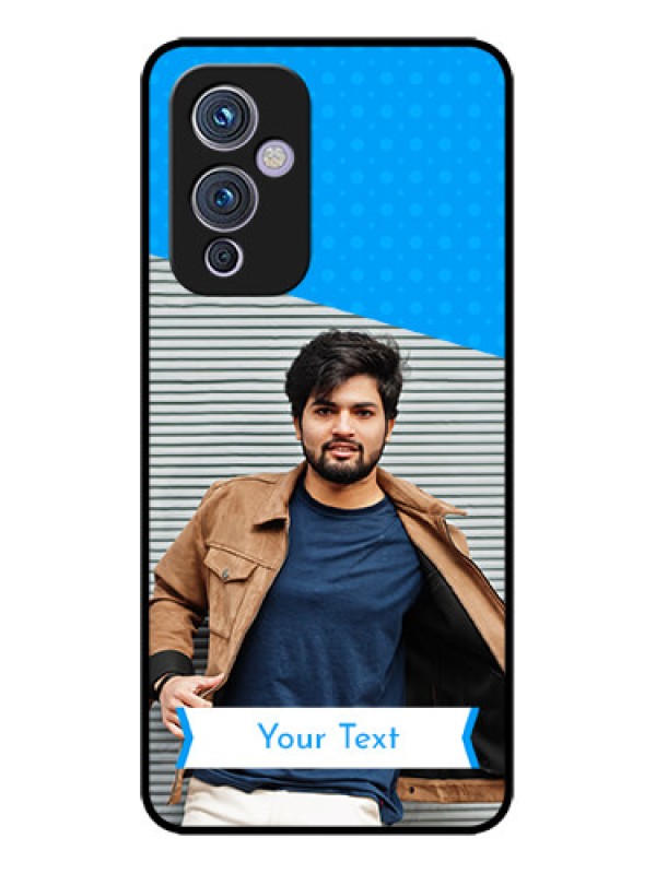 Custom OnePlus 9 5G Custom Metal Phone CaseSimple Blue Color Design