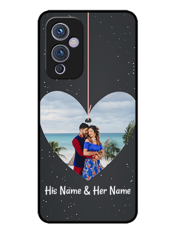 Custom OnePlus 9 5G Custom Metal Phone CaseHanging Heart Design