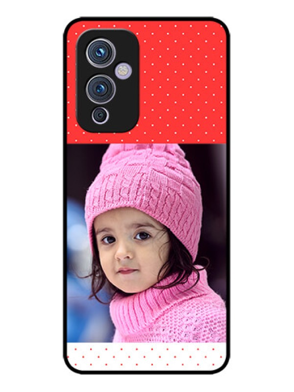 Custom OnePlus 9 5G Custom Metal Phone CaseRed Pattern Design