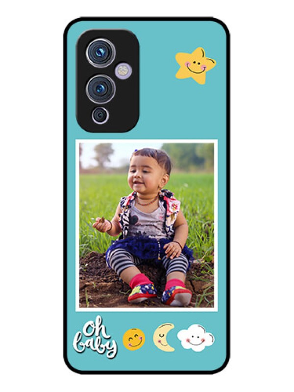 Custom OnePlus 9 5G Custom Metal Phone CaseSmiley Kids Stars Design