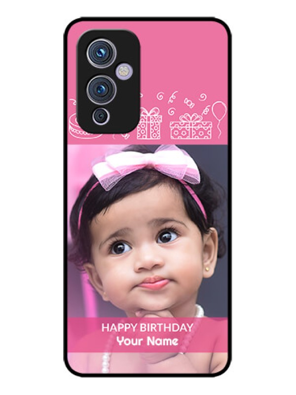 Custom OnePlus 9 5G Custom Metal Phone CaseWith Birthday Line Art Design