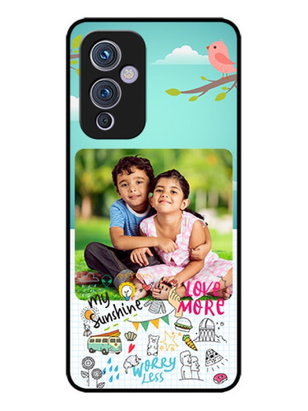 Custom OnePlus 9 5G Custom Metal Phone CaseDoodle Love Design