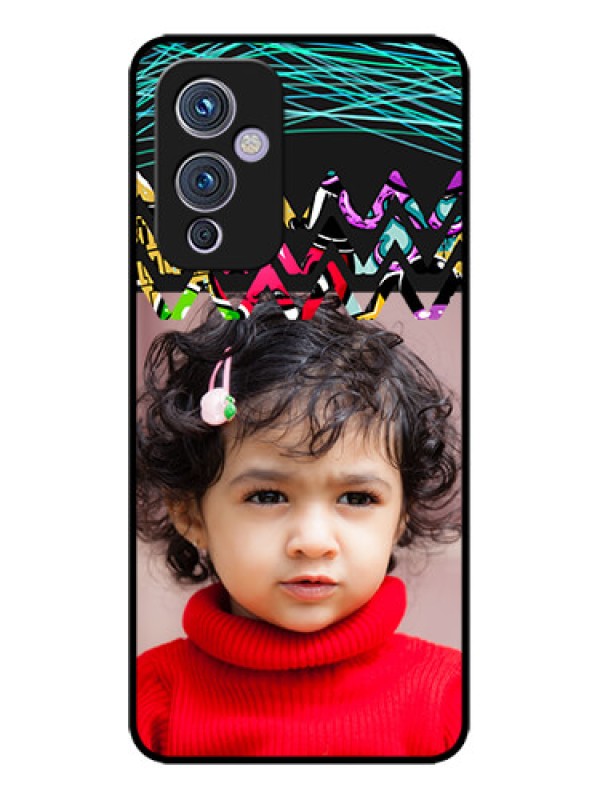 Custom OnePlus 9 5G Custom Metal Phone CaseNeon Abstract Design