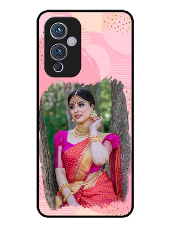 Custom OnePlus 9 5G Custom Metal Phone CaseGold Glitter Splash Design