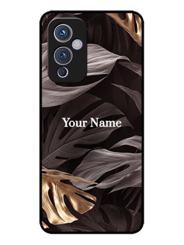 Custom OnePlus 9 5G Custom Metal Phone CaseWild Leaves Digital Paint Design
