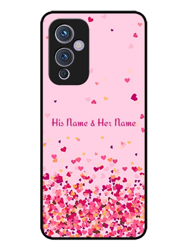 Custom OnePlus 9 5G Custom Metal Phone CaseFloating Hearts Design