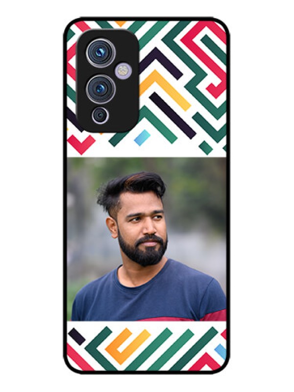 Custom OnePlus 9 5G Custom Metal Phone CaseColorful Maze Pattern Design