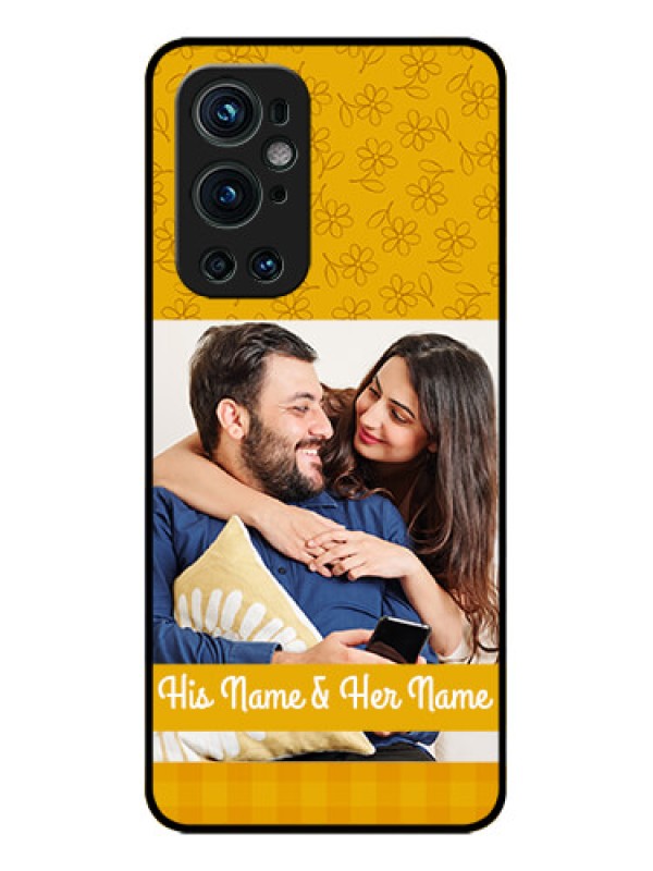 Custom OnePlus 9 Pro 5G Custom Metal Phone CaseYellow Floral Design