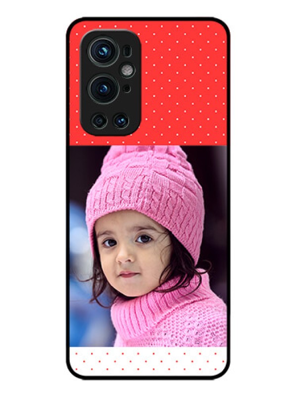 Custom OnePlus 9 Pro 5G Custom Metal Phone CaseRed Pattern Design