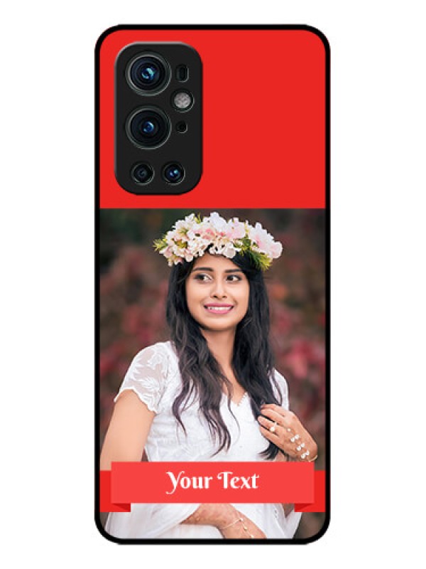 Custom OnePlus 9 Pro 5G Custom Metal Phone CaseSimple Red Color Design