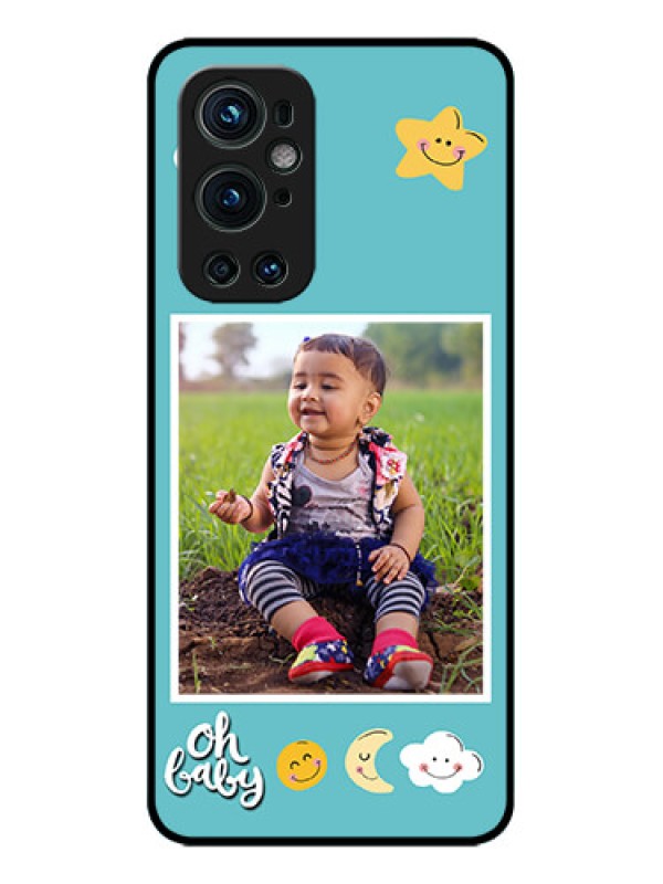 Custom OnePlus 9 Pro 5G Custom Metal Phone CaseSmiley Kids Stars Design