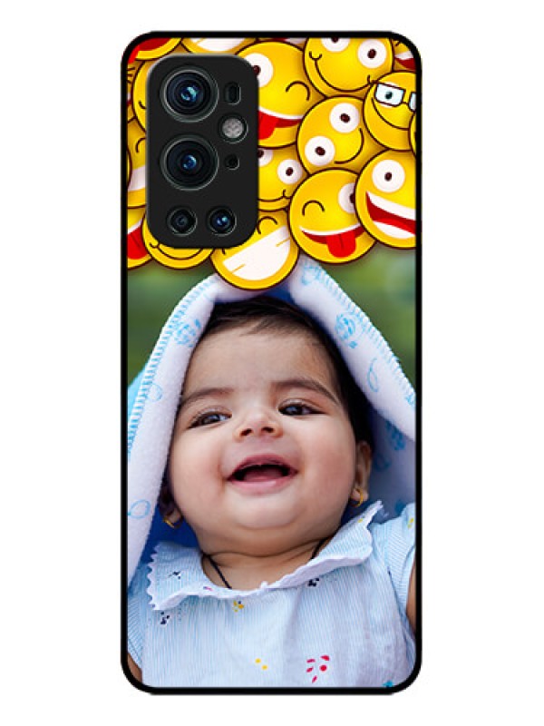 Custom OnePlus 9 Pro 5G Custom Metal Phone CaseWith Smiley Emoji Design