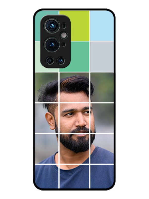 Custom OnePlus 9 Pro 5G Custom Metal Phone CaseWith White Box Pattern