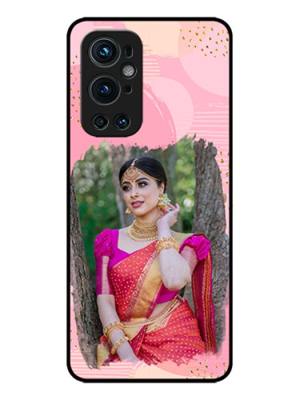 Custom OnePlus 9 Pro 5G Custom Metal Phone CaseGold Glitter Splash Design