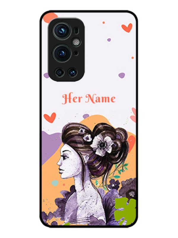 Custom OnePlus 9 Pro 5G Custom Metal Phone CaseWoman And Nature Design