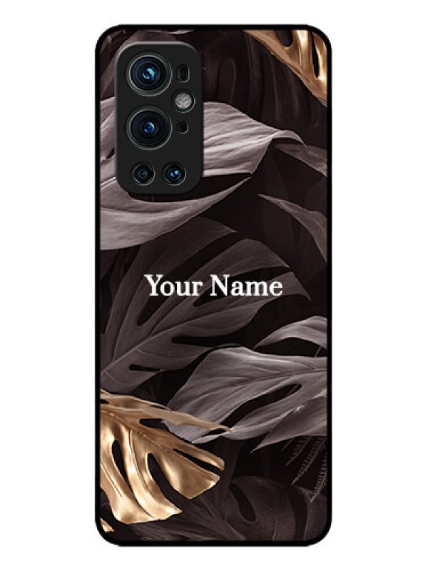 Custom OnePlus 9 Pro 5G Custom Metal Phone CaseWild Leaves Digital Paint Design