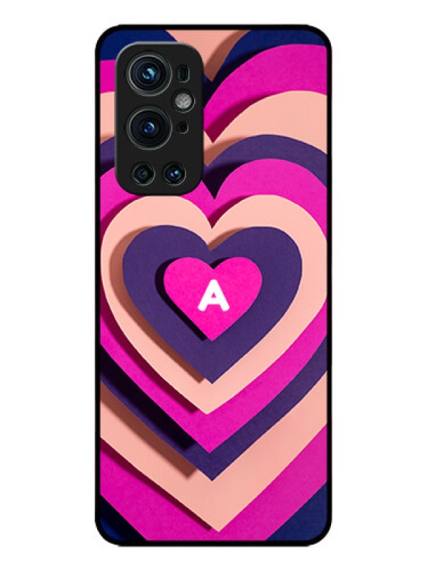 Custom OnePlus 9 Pro 5G Custom Metal Phone CaseCute Heart Pattern Design