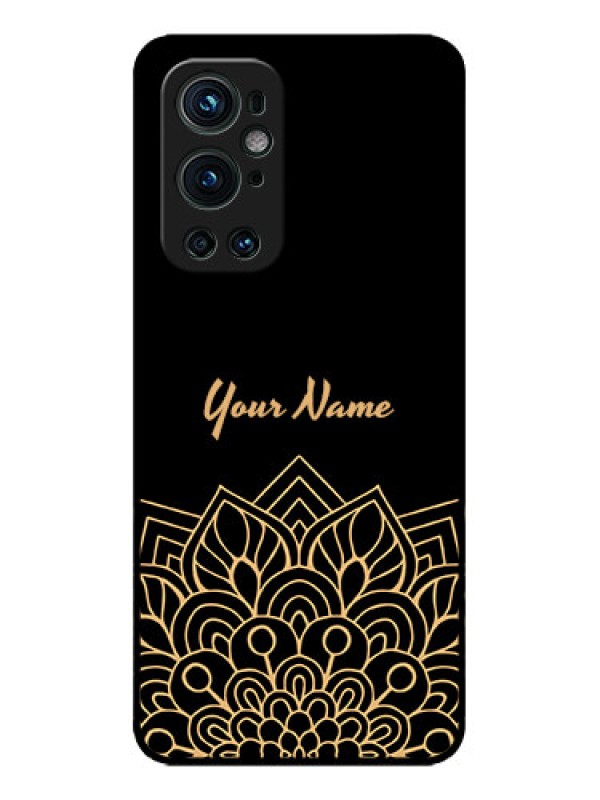 Custom OnePlus 9 Pro 5G Custom Metal Phone CaseGolden Mandala Design