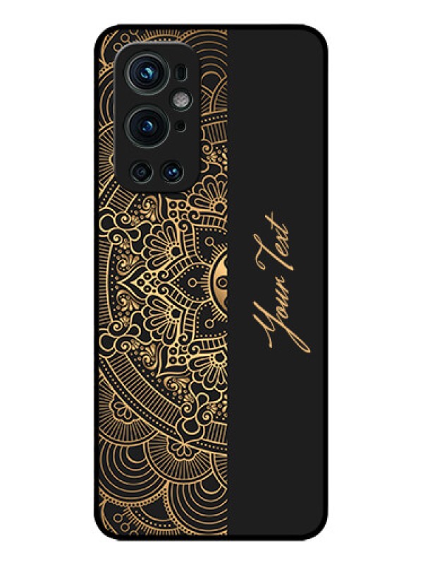 Custom OnePlus 9 Pro 5G Custom Metal Phone CaseMandala Art With Custom Text Design