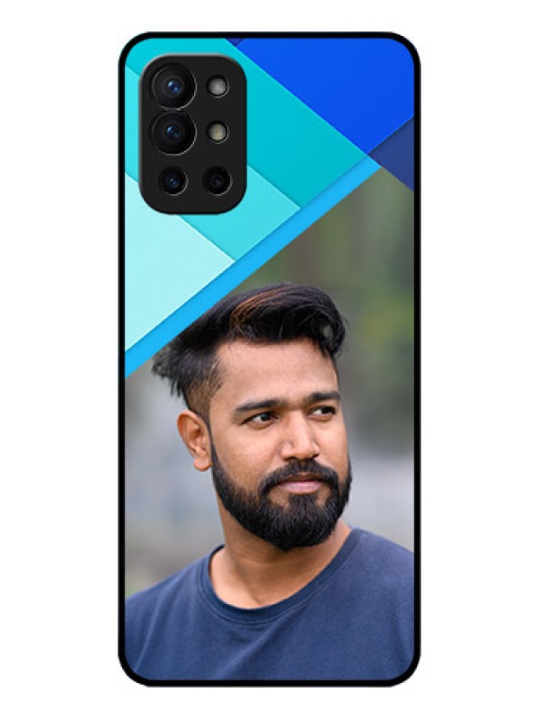 Custom OnePlus 9R 5G Custom Metal Phone CaseBlue Pattern Design