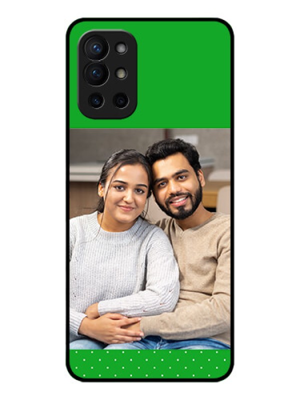 Custom OnePlus 9R 5G Custom Metal Phone CaseGreen Pattern Design