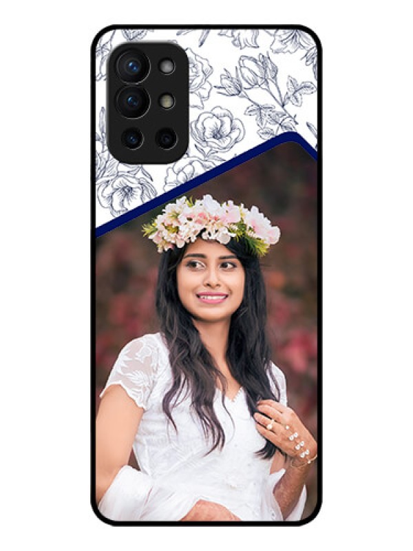 Custom OnePlus 9R 5G Custom Metal Phone CaseClassy Floral Design
