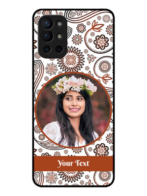 Custom OnePlus 9R 5G Custom Metal Phone CaseAbstract Flower Design